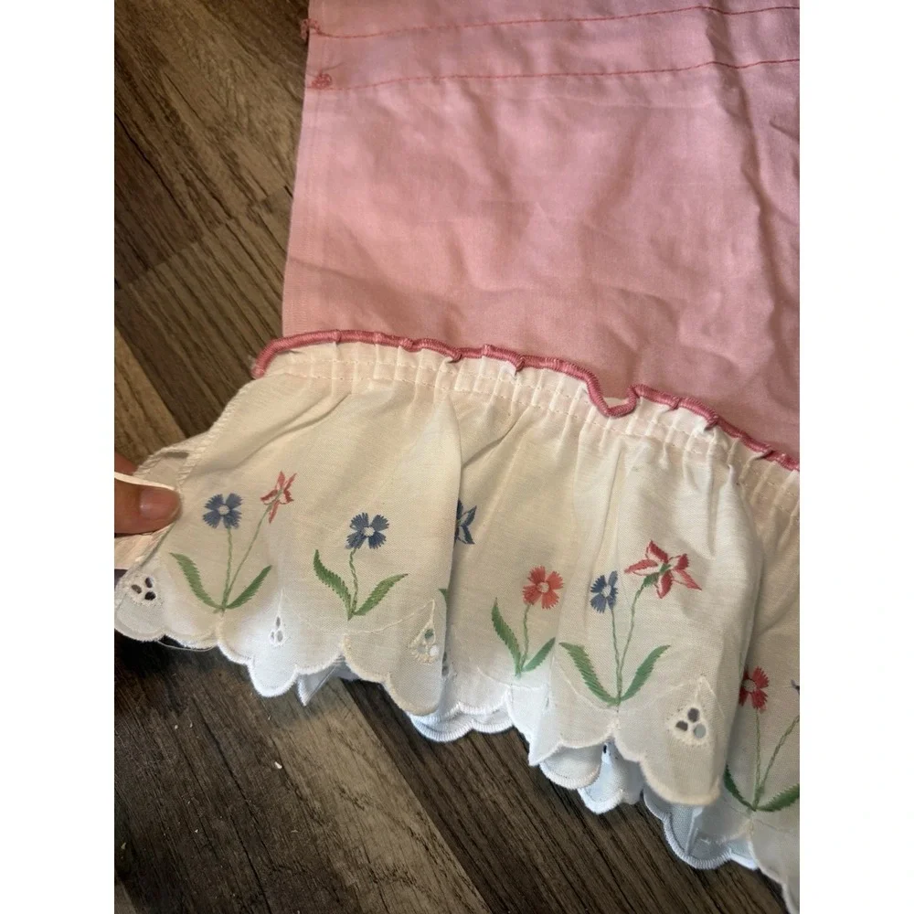 Vintage Country Kitchen Bathroom Curtain Valance Ruffle Farmhouse Pink 62